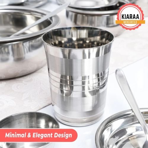 Kiaraa Pack of 70 Pieces Stainless Steel Dinner Set