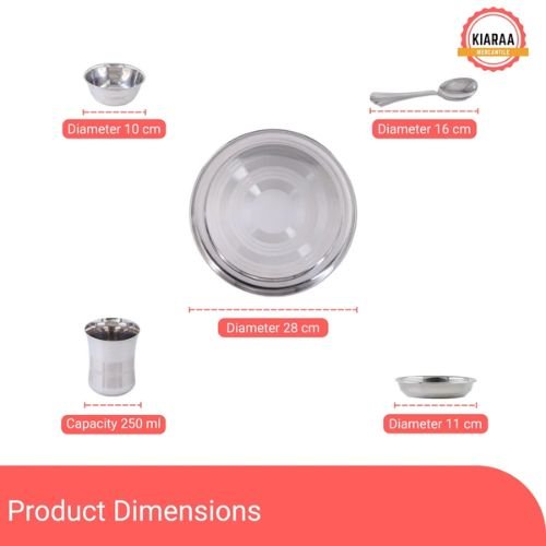 Kiaraa Pack of 30 Pieces Stainless Steel Dinner Set
