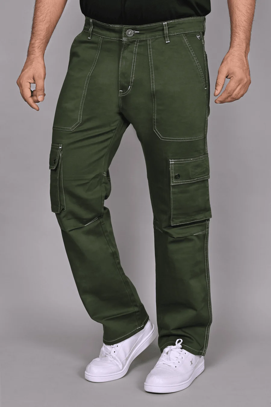 Darkgreen Relaxed Fit Cargo