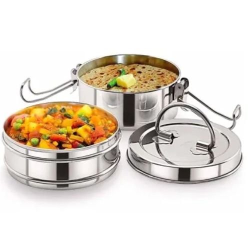 2 Container Stainless Steel Clip Tiffin Box