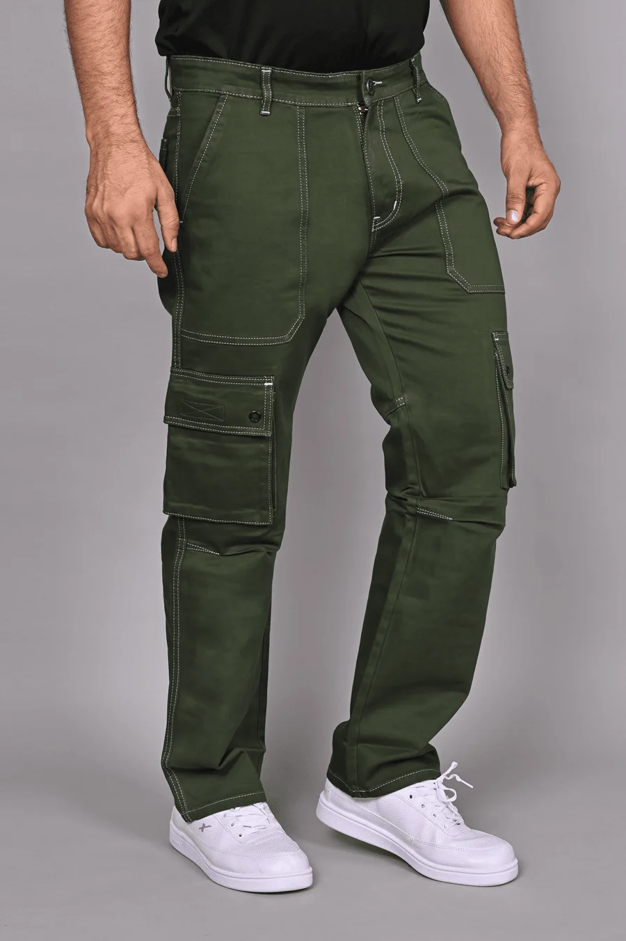 Darkgreen Relaxed Fit Cargo