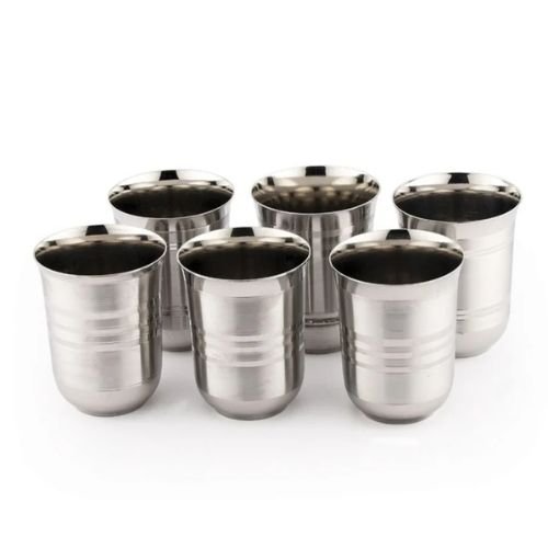 6 Pieces Stainless Steel Glass