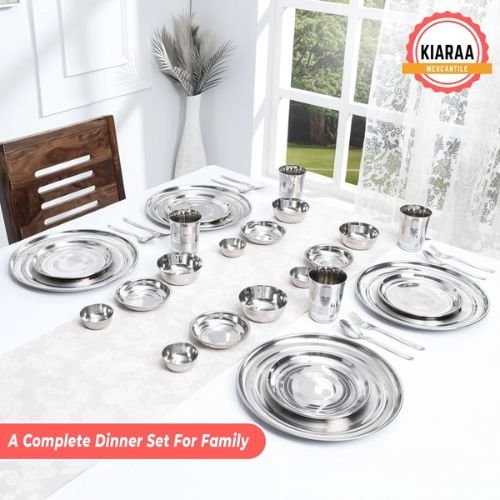 Kairaa Pack of 32 Pieces Stainless Steel Dinner Set