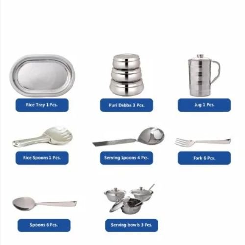 61 Piece Stainless Steel Dinner Set