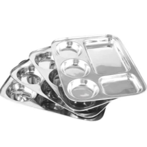 5 Compartment Stainless Steel Plate