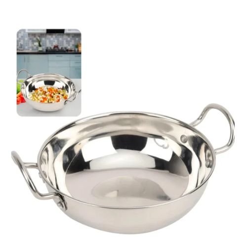 Stainless Steel Frypan,Kadai And Saucepan Set