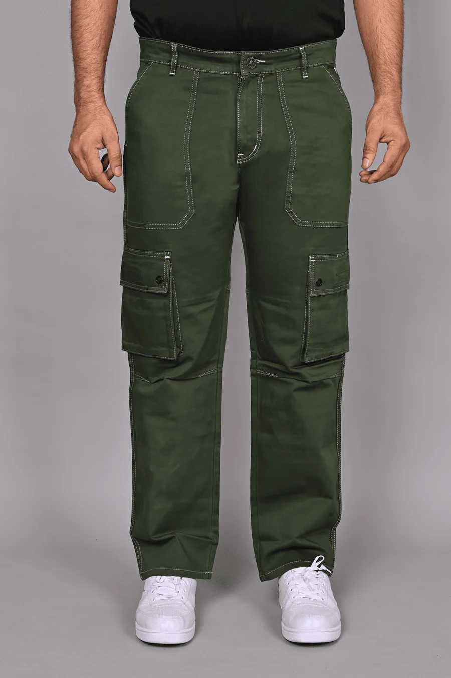 Darkgreen Relaxed Fit Cargo