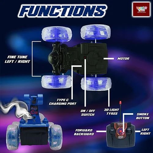 Smoke Spray Stunt Car Blue