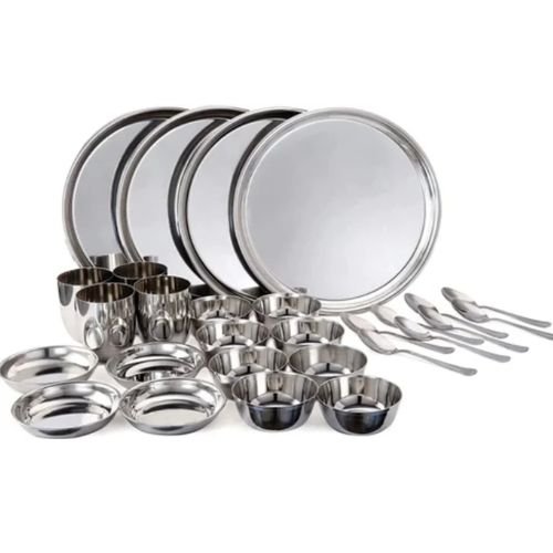 Polished Stainless Steel Dinner Set
