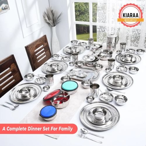 Kiaraa Pack of 70 Pieces Stainless Steel Dinner Set