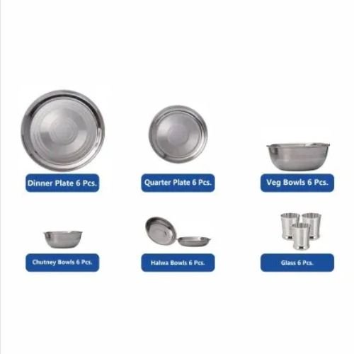 Pack of 51 Stainless Steel Dinner Set