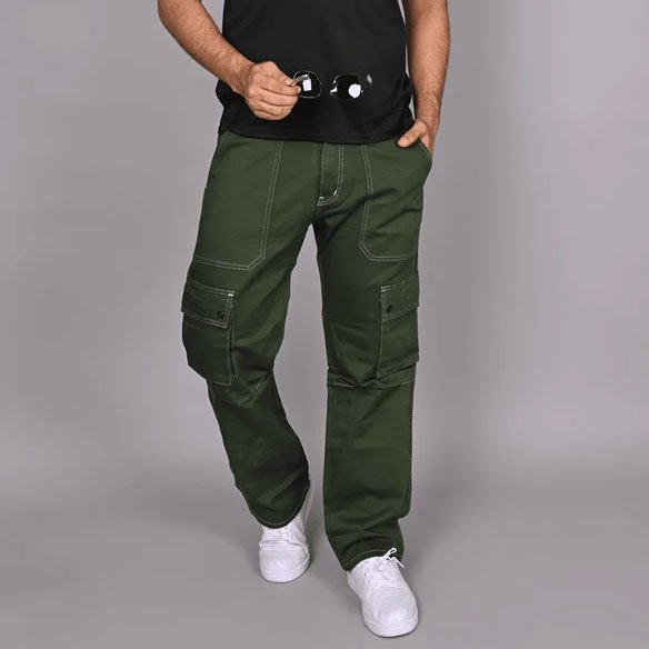 Darkgreen Relaxed Fit Cargo