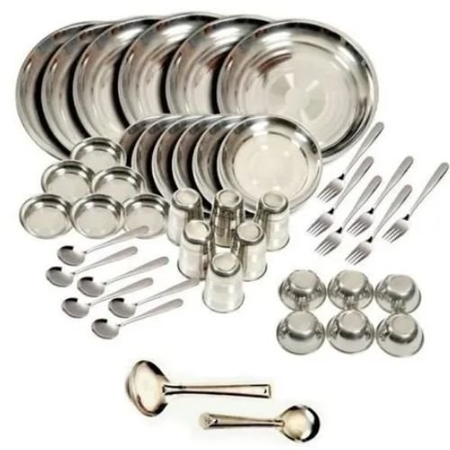 Polished Stainless Steel Dinner Set