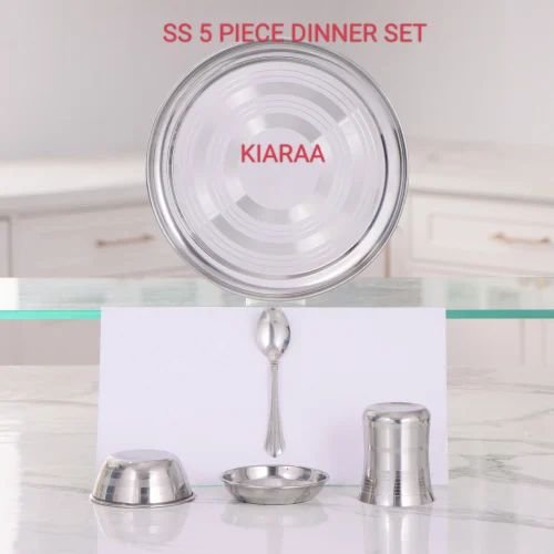 Kiaraa Pack of 5 Pieces Stainless Steel Dinner Set
