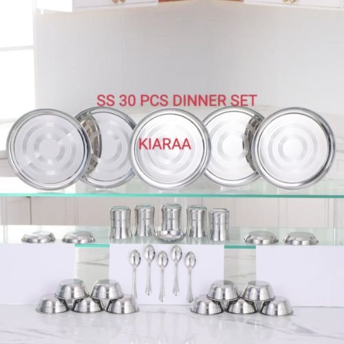 Kiaraa Pack of 30 Pieces Stainless Steel Dinner Set